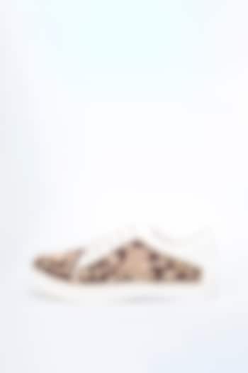 Maroon Gota Detailed Sneakers by Saree Sneakers