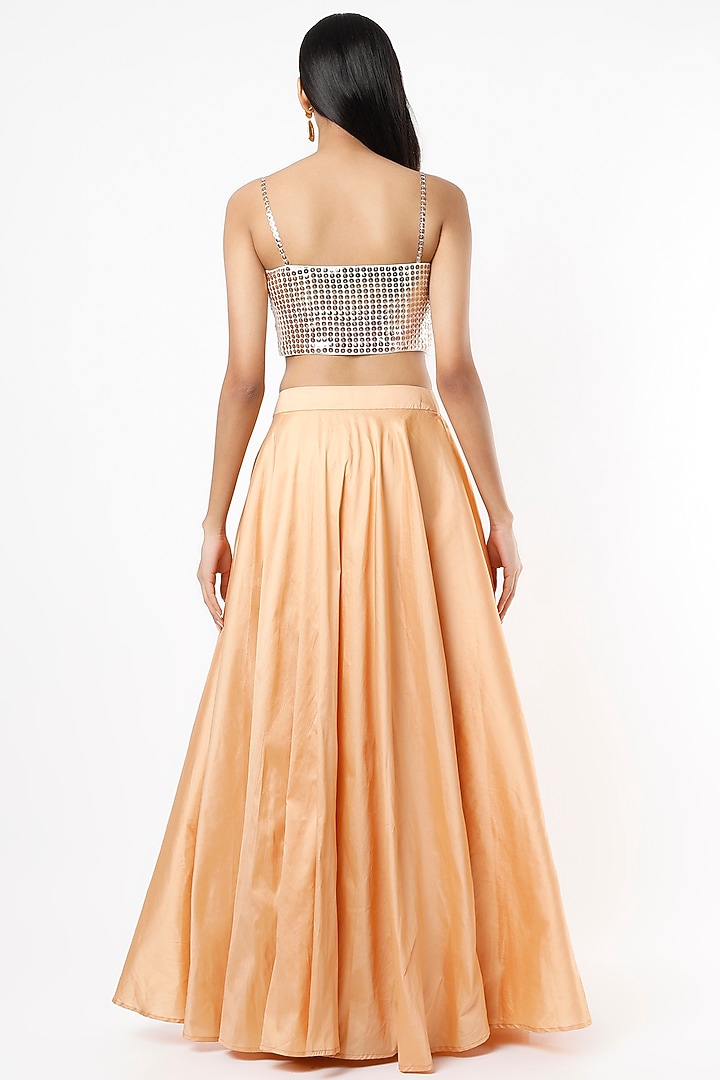 Gold Taffeta Skirt Set by Shrena Hirawat at Pernia's Pop Up Shop