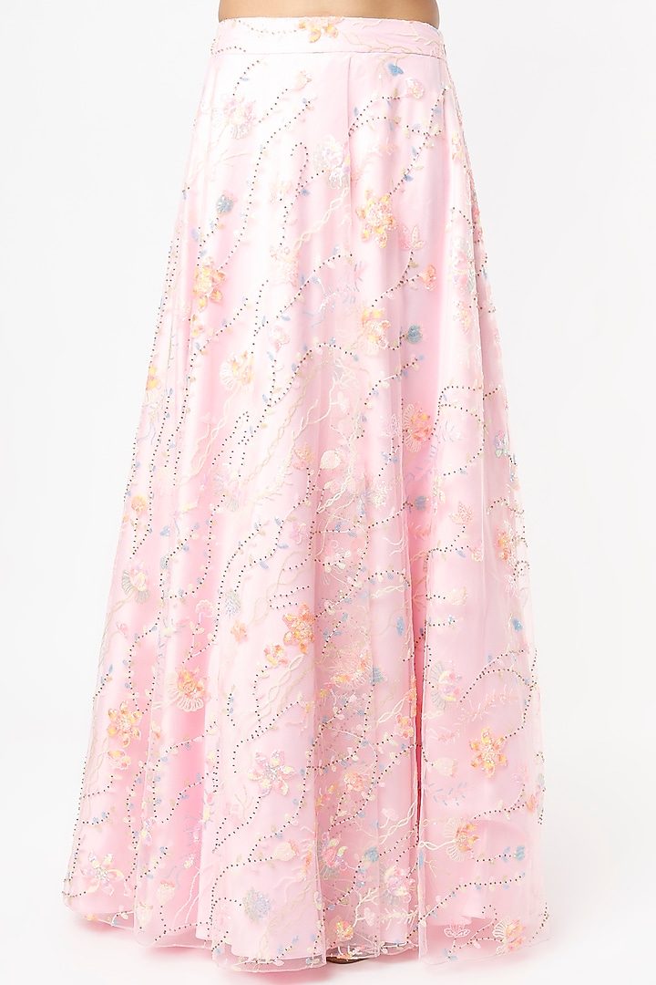 Baby Pink Embroidered Wedding Lehenga Set by Shrena Hirawat at Pernia's Pop Up Shop