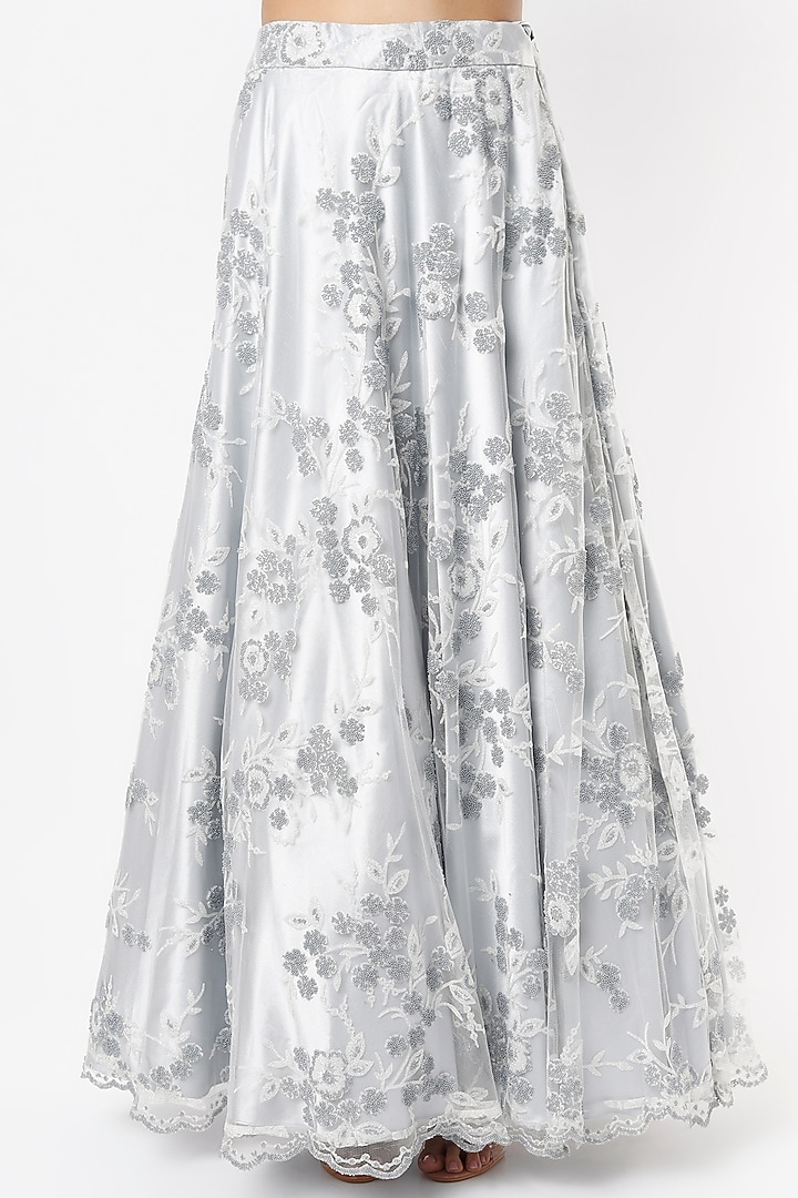 Grey Embroidered Wedding Lehenga Set by Shrena Hirawat at Pernia's Pop Up Shop