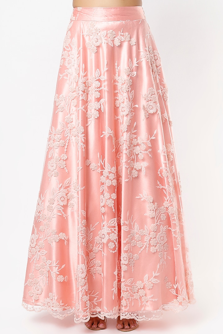 Peach Embroidered Wedding Lehenga Set by Shrena Hirawat at Pernia's Pop Up Shop