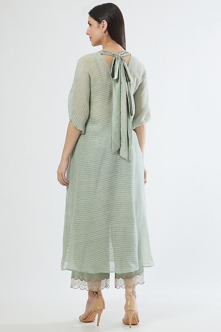 Sea Green Embroidered Kurta Set by Srota By Srishti Aggarwal at Pernia's Pop Up Shop