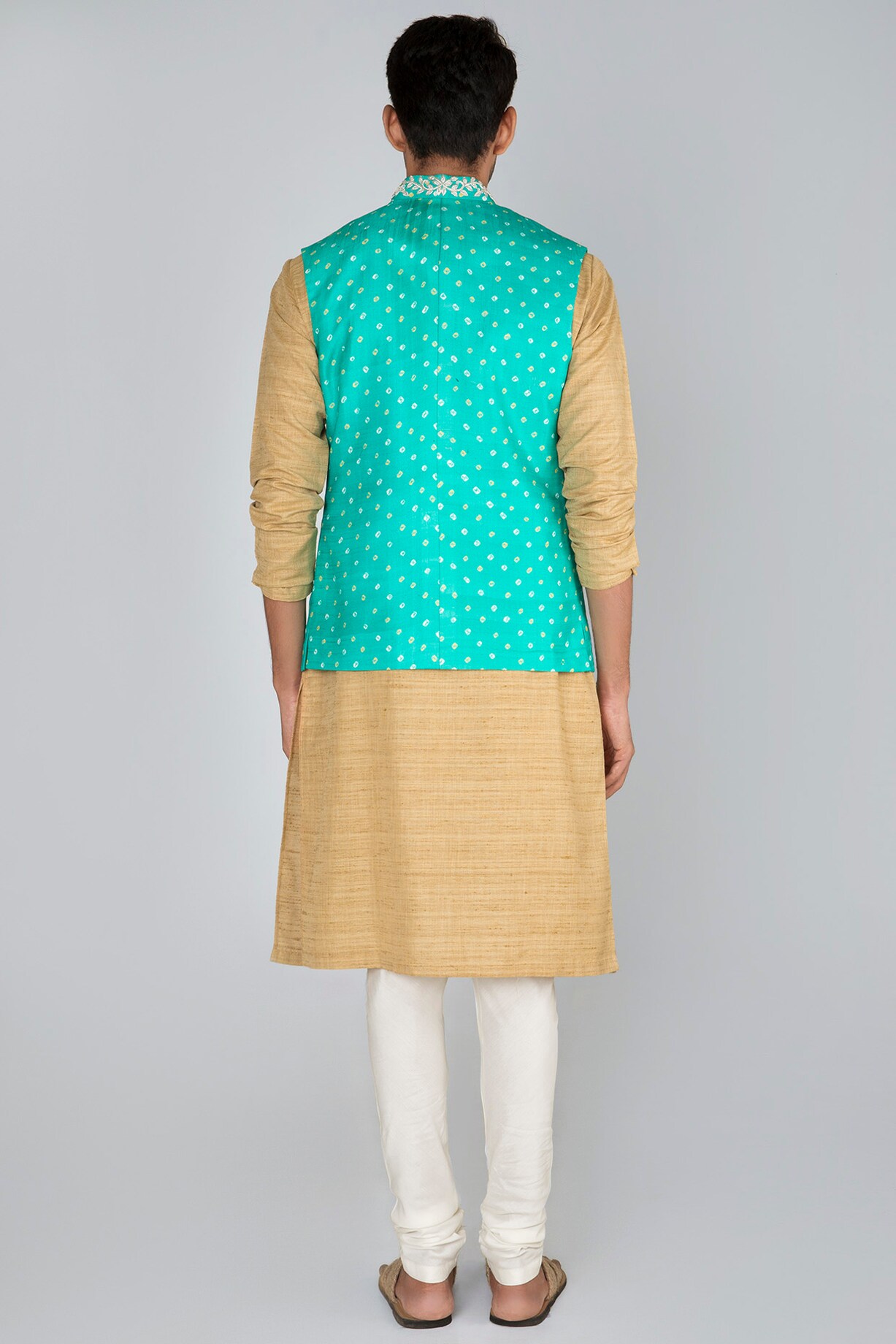 Sufi Green Bundi Set – Seaweed Green with Dori & Hand Embroidery