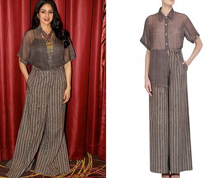Grey Block Printed Shirt and palazzo pants set available only at Pernia's Pop Up Shop.