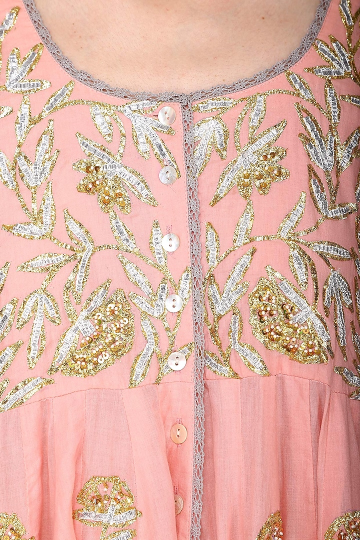Pink embroidered anarkali set available only at Pernia's Pop Up Shop.
