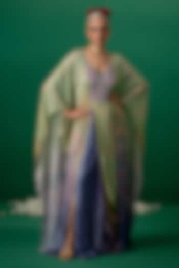 Multi-Colored Georgette Embellished & Printed Kaftan by Shashank Arya at Pernia's Pop Up Shop