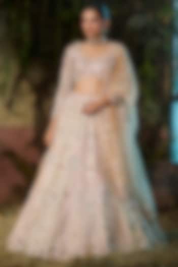 Multi-Colored Dupion Sequins Embroidered Bridal Lehenga Set by Shashank Arya at Pernia's Pop Up Shop