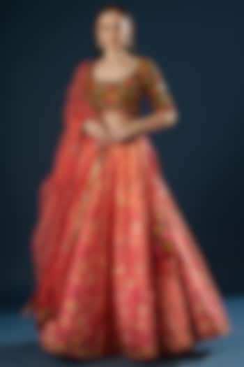 Multi-Coloured Printed & Embroidered Wedding Lehenga Set by Shashank Arya at Pernia's Pop Up Shop