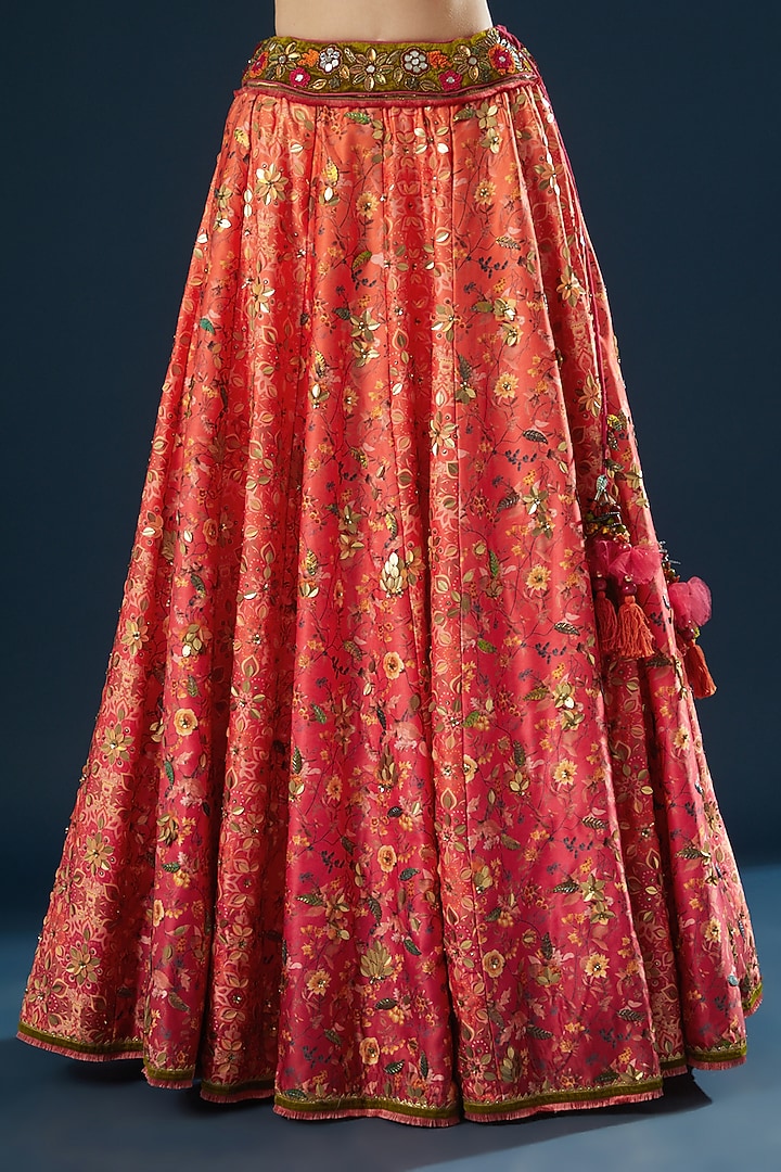 Multi-Coloured Printed & Embroidered Wedding Lehenga Set by Shashank Arya at Pernia's Pop Up Shop