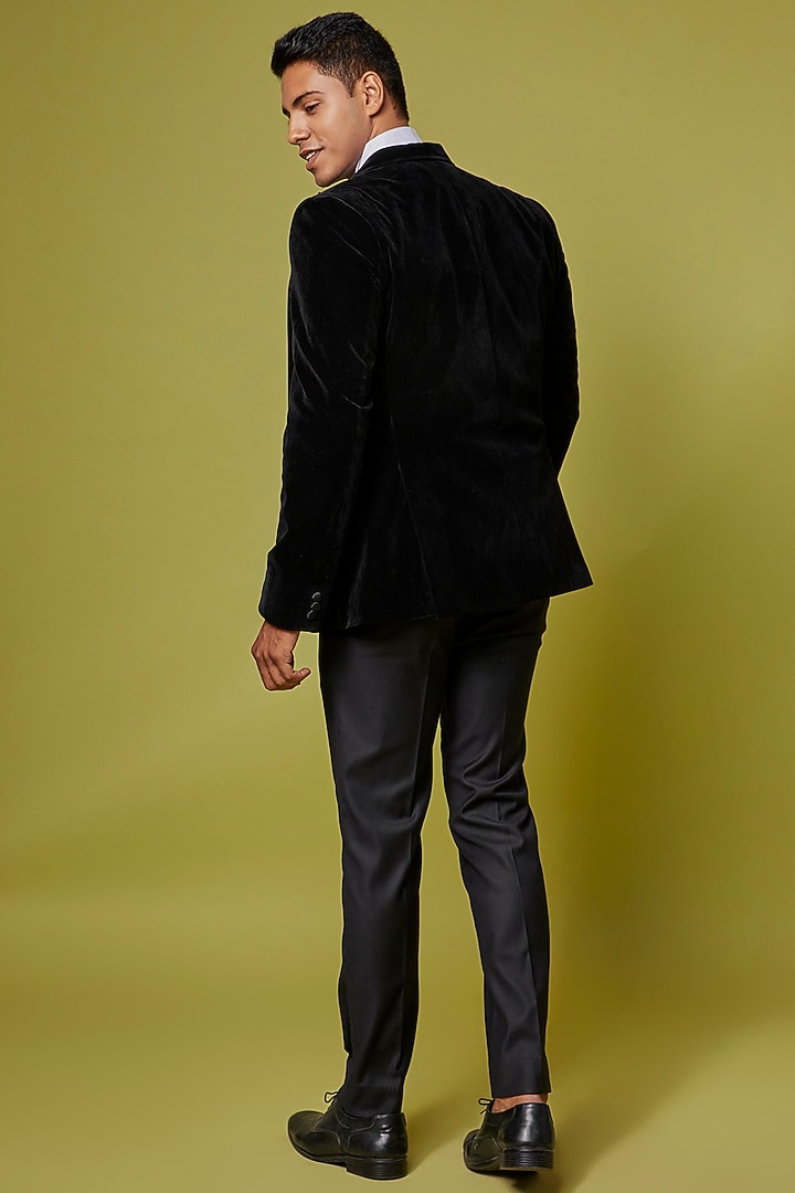 Black Velvet Tuxedo Set by Ssavarto at Pernia's Pop Up Shop