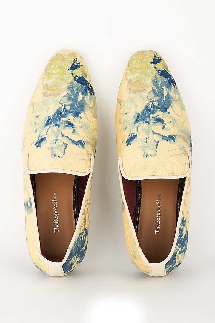 Light Yellow Digital Printed Loafers by Ssavarto