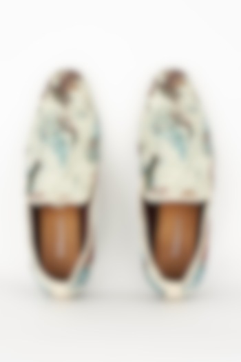 Light Green Digital Printed Loafers by Ssavarto