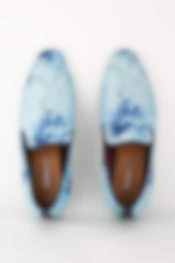 Light Blue Digital Printed Loafers by Ssavarto