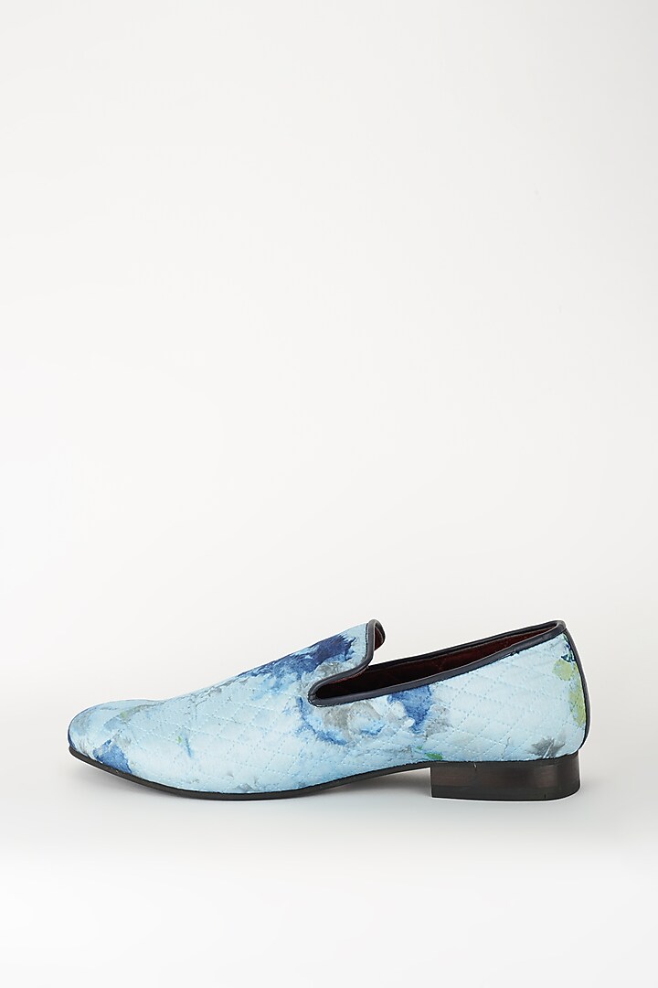 Light Blue Digital Printed Loafers by Ssavarto at Pernia's Pop Up Shop