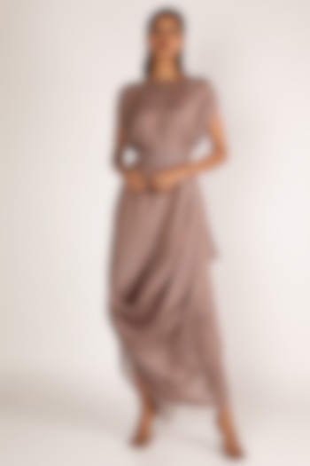 Lilac Printed Cowl Party Wear Gown by 17:17 at Pernia's Pop Up Shop