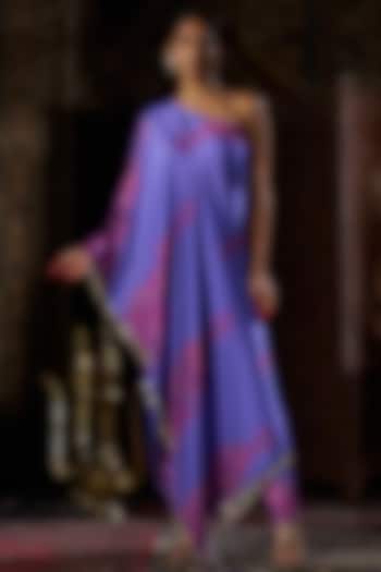 Lilac Raw Silk Boota Printed Kurta Set by 17:17 at Pernia's Pop Up Shop