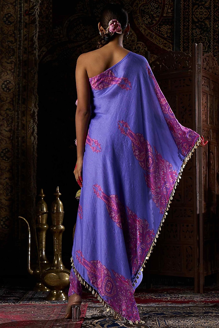 Lilac Raw Silk Boota Printed Kurta Set by 17:17 at Pernia's Pop Up Shop