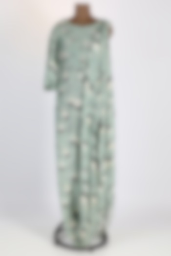 Pastel Green Silk Party Wear Gown by 17:17 at Pernia's Pop Up Shop