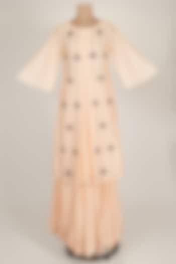 Peach Embroidered Kurta With Skirt by 17:17 at Pernia's Pop Up Shop