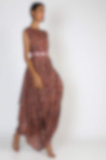 Pink Cowl Vacation Dress With Belt by 17:17 at Pernia's Pop Up Shop