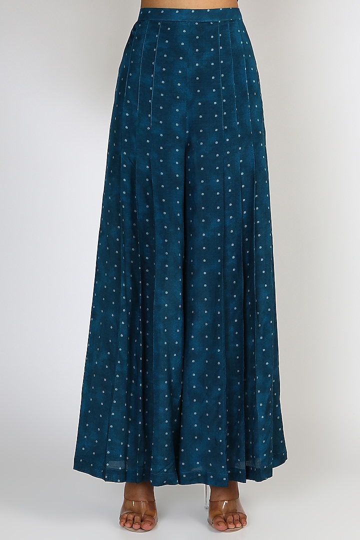Dark Blue Zari Embroidered & Printed Kurta Set by 17:17 at Pernia's Pop Up Shop