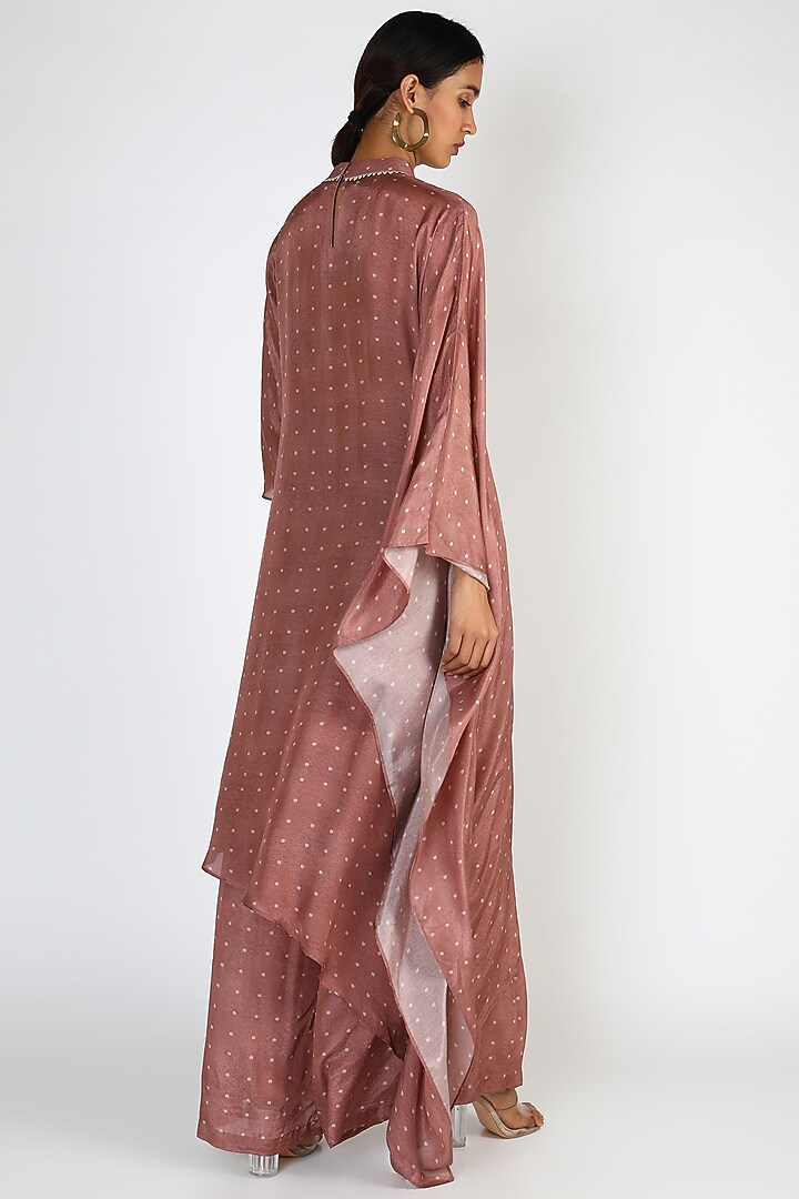 Pink Embroidered & Printed Kaftan Kurta Set by 17:17 at Pernia's Pop Up Shop
