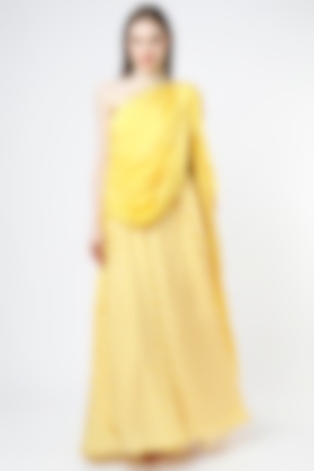 Yellow Leheriya Printed Jumpsuit by 17:17 at Pernia's Pop Up Shop