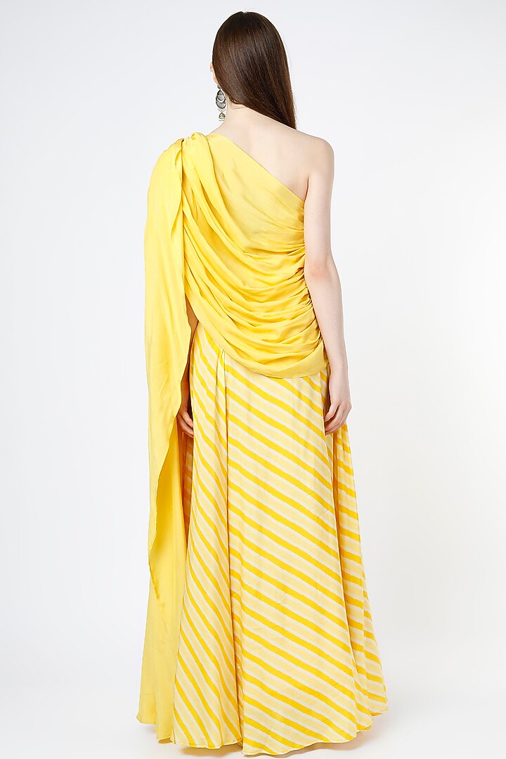 Yellow Leheriya Printed Jumpsuit by 17:17 at Pernia's Pop Up Shop
