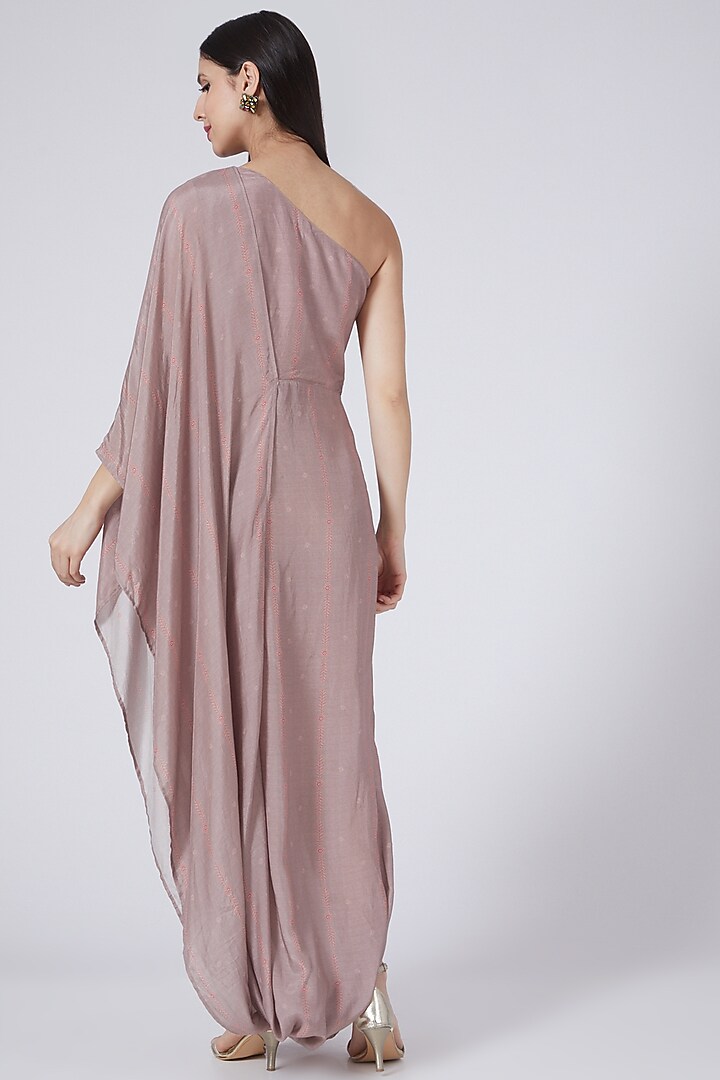Lilac Printed One Shoulder Vacation Dress by 17:17 at Pernia's Pop Up Shop