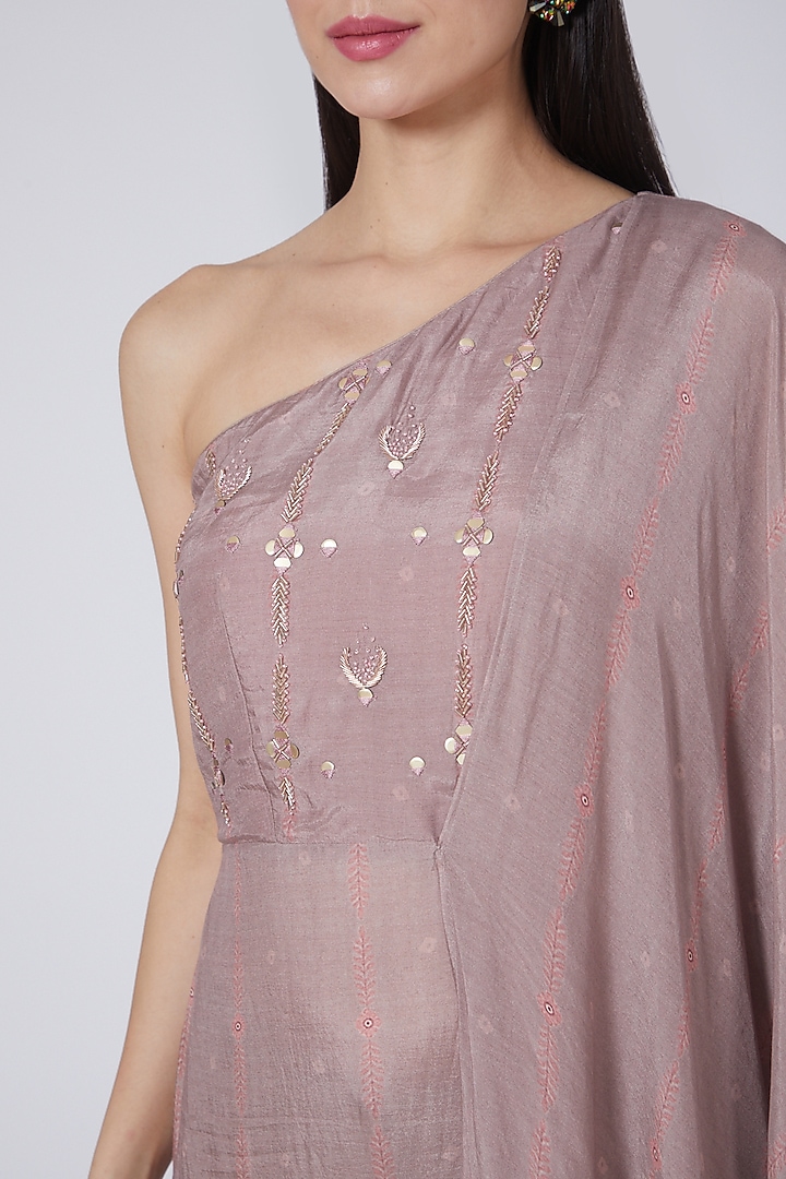 Lilac Printed One Shoulder Vacation Dress by 17:17 at Pernia's Pop Up Shop