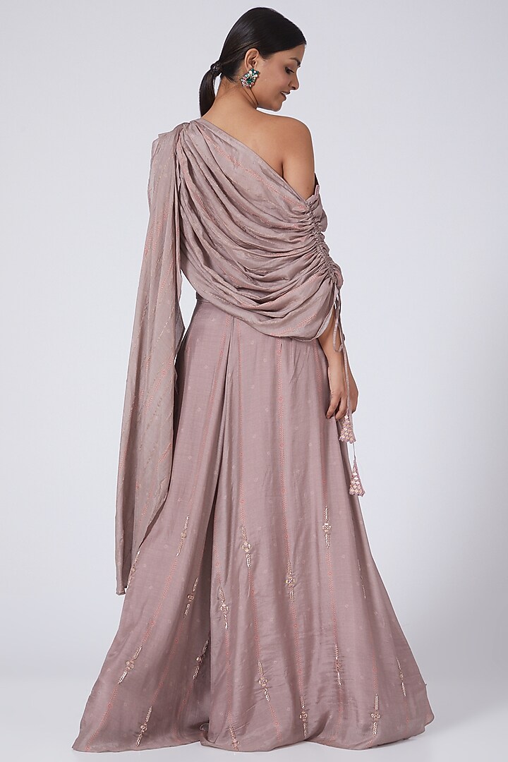 Lilac Jumpsuit With Drape by 17:17 at Pernia's Pop Up Shop