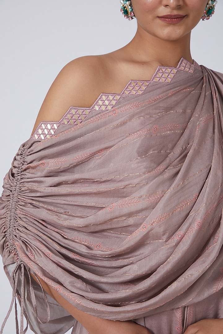Lilac Jumpsuit With Drape by 17:17 at Pernia's Pop Up Shop