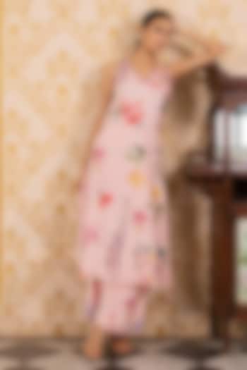 Pink Cotton Silk Printed Kurta Set by 17:17 at Pernia's Pop Up Shop