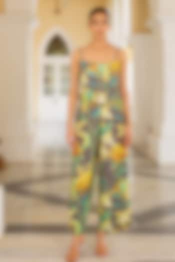 Yellow Cotton Silk Floral Printed Co-Ord Set by 17:17 at Pernia's Pop Up Shop