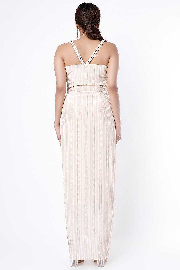 Cream Aari Embroidered Skirt Set by 17:17 at Pernia's Pop Up Shop