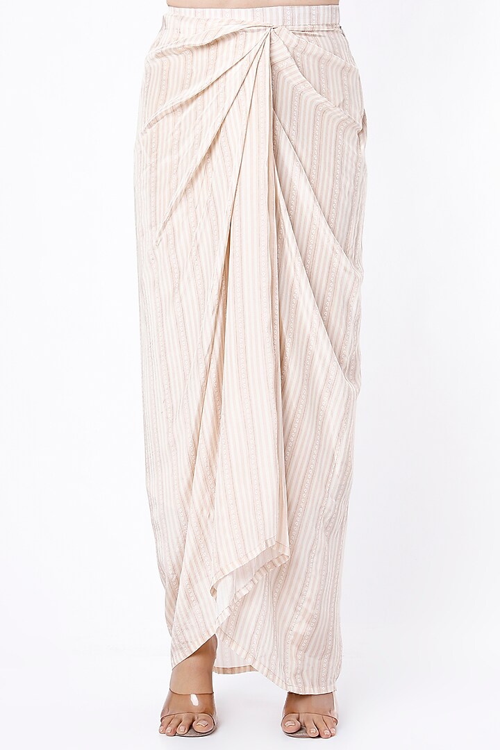 Cream Aari Embroidered Skirt Set by 17:17 at Pernia's Pop Up Shop