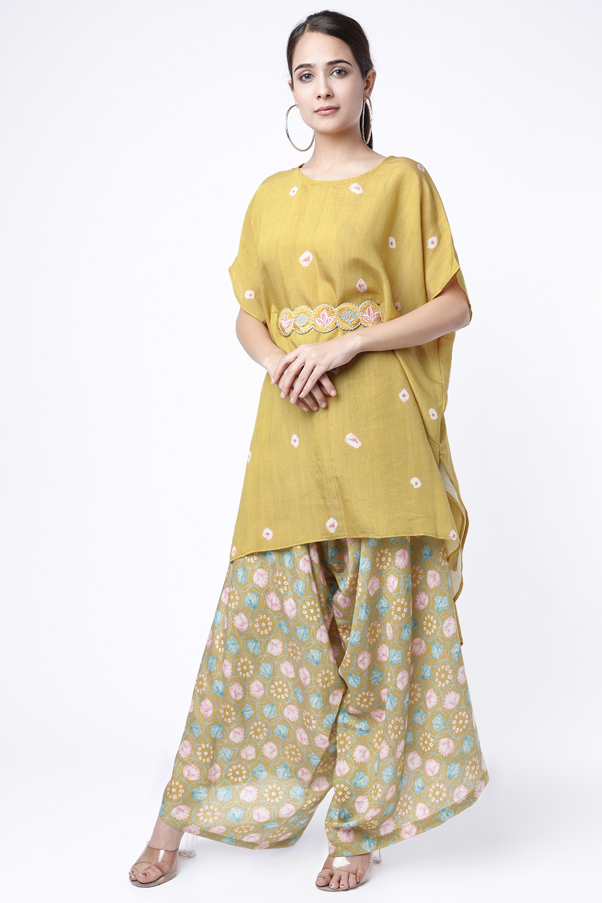 Yellow Printed Pant Set by 17:17 at Pernia's Pop Up Shop
