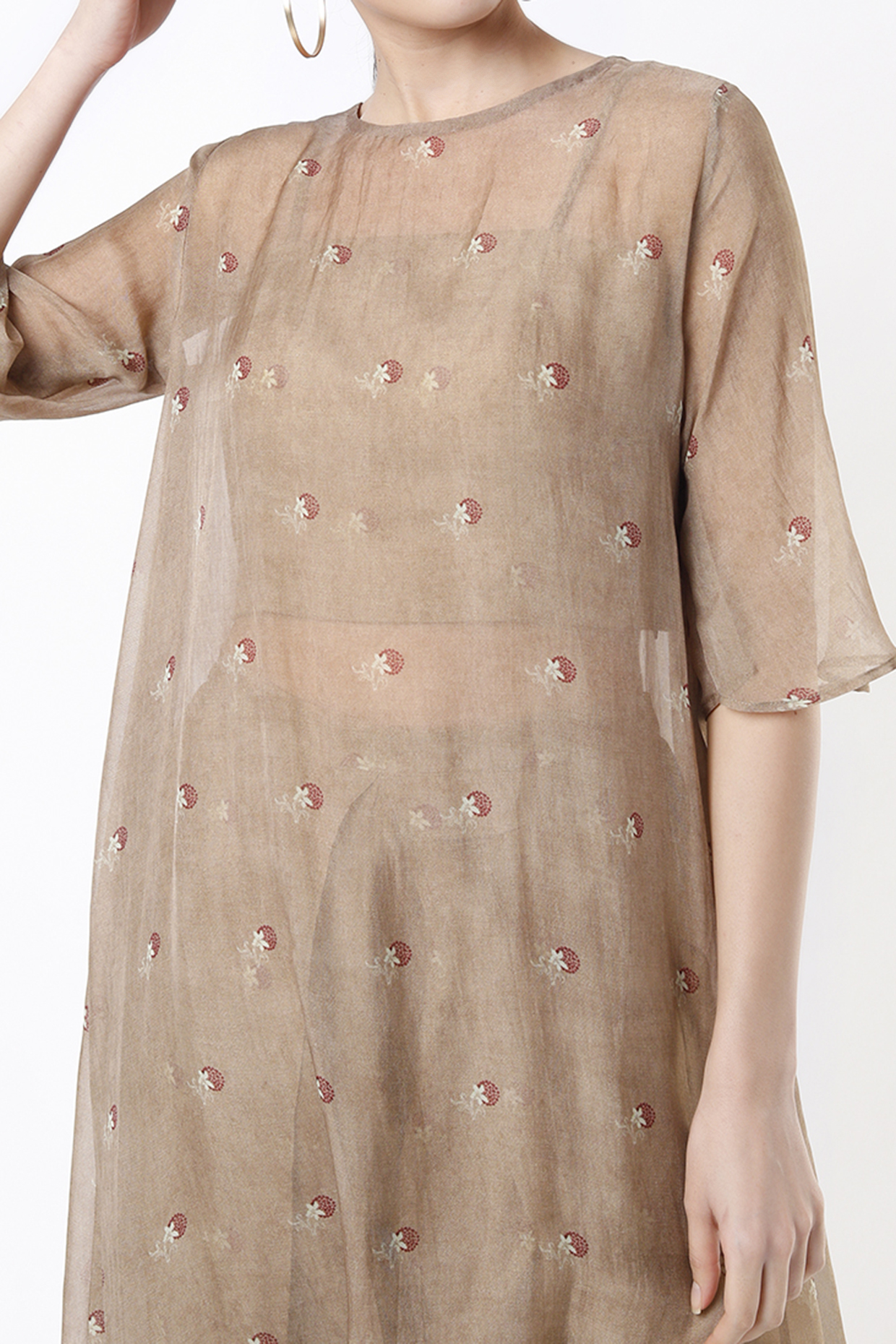 Chickoo Printed Kurta Set by 17:17 at Pernia's Pop Up Shop