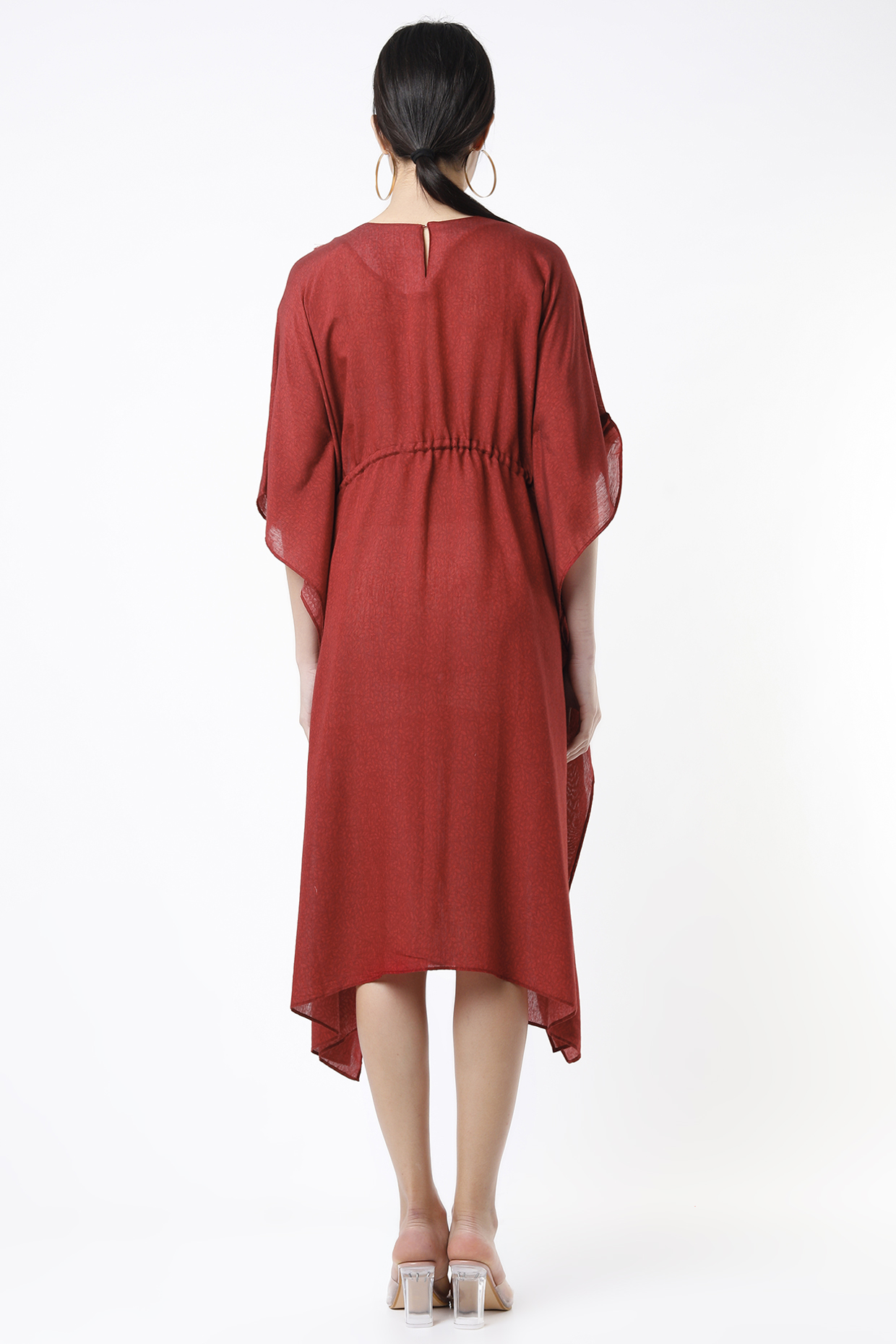 Red Printed Kaftan by 17:17 at Pernia's Pop Up Shop