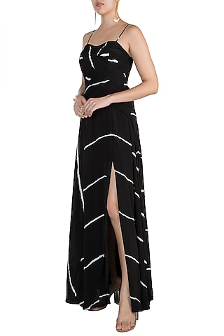 Black Tie-Dye Maxi Dress by In my clothes by Shruti S