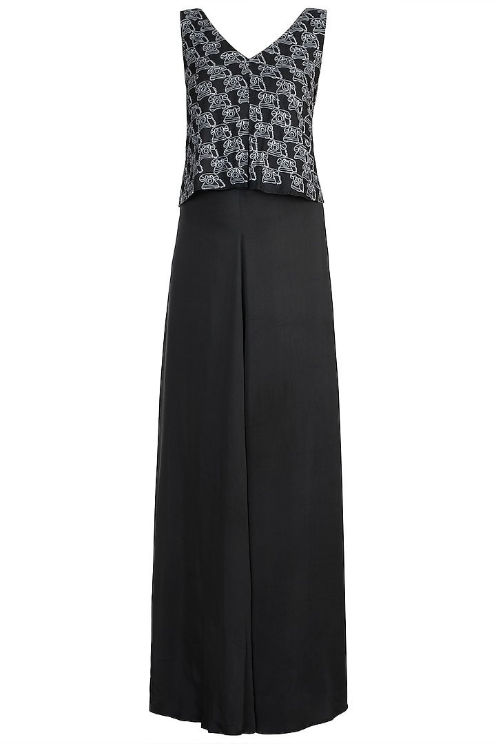 Black Embroidered Maxi Summer Dress by In my clothes by Shruti S at Pernia's Pop Up Shop