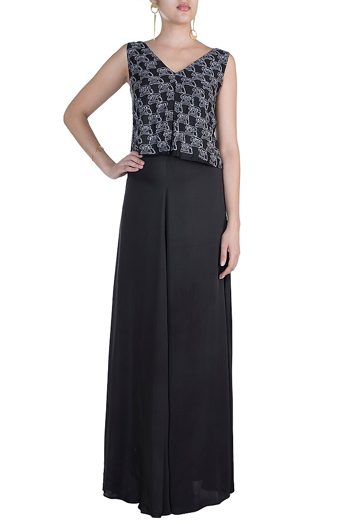 Black Embroidered Maxi Summer Dress by In my clothes by Shruti S at Pernia's Pop Up Shop