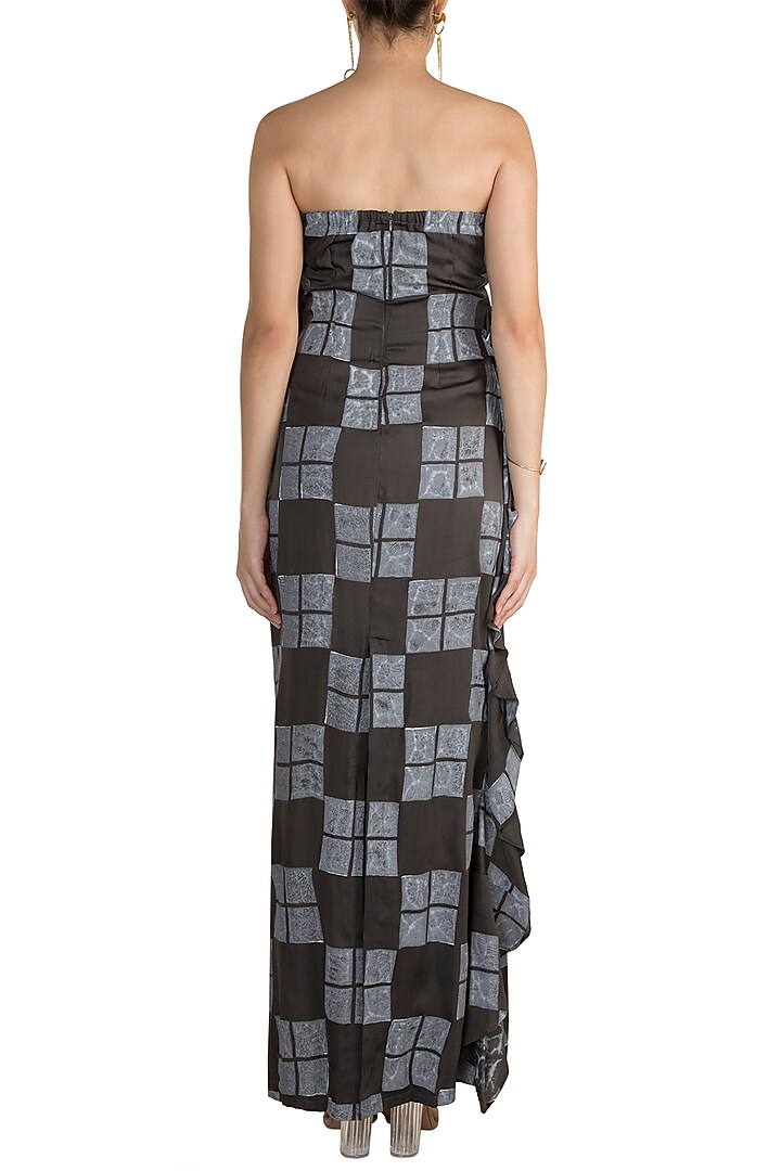 Grey Hand Painted Strapless Summer Dress by In my clothes by Shruti S at Pernia's Pop Up Shop