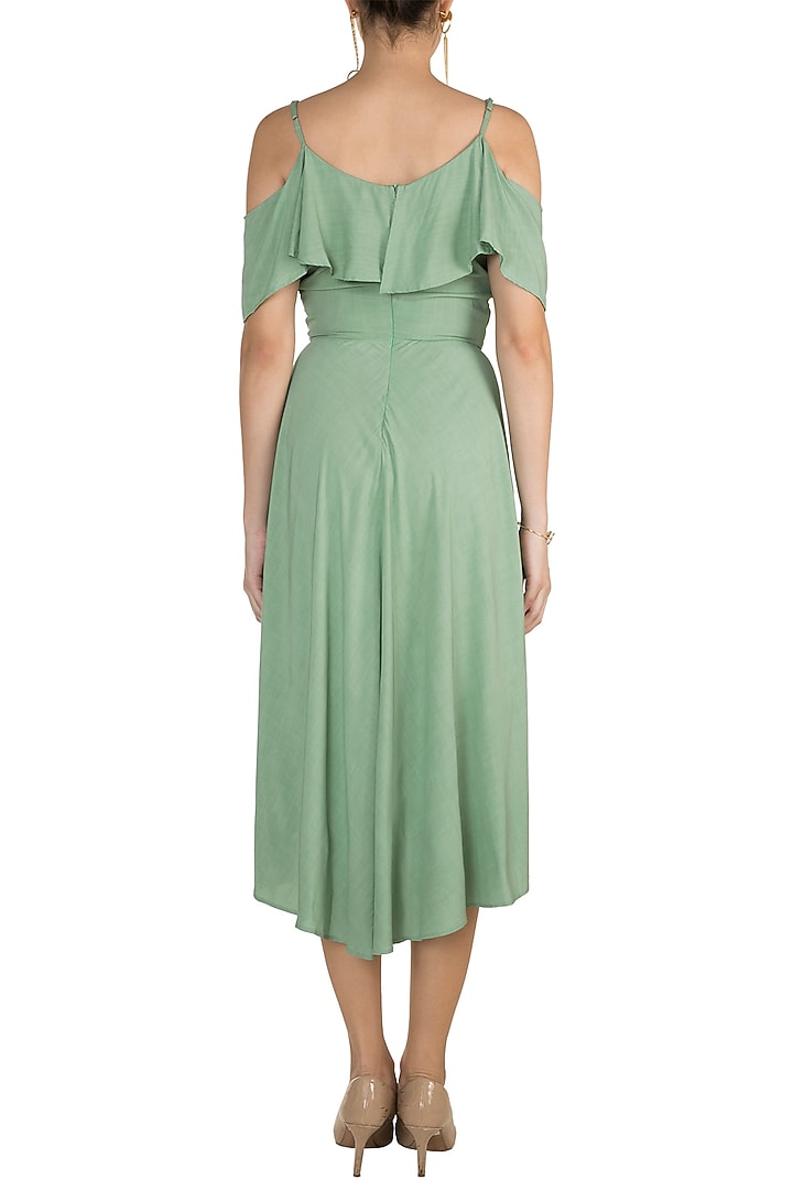 Moss Green Wrap Summer Dress by In my clothes by Shruti S at Pernia's Pop Up Shop