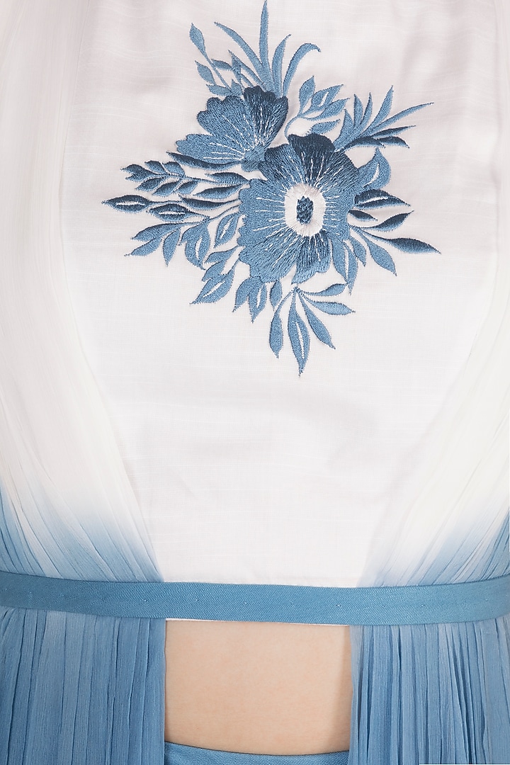 Cerulean Blue Ombre & Embroidered Two-Piece Jumper by In my clothes by Shruti S at Pernia's Pop Up Shop