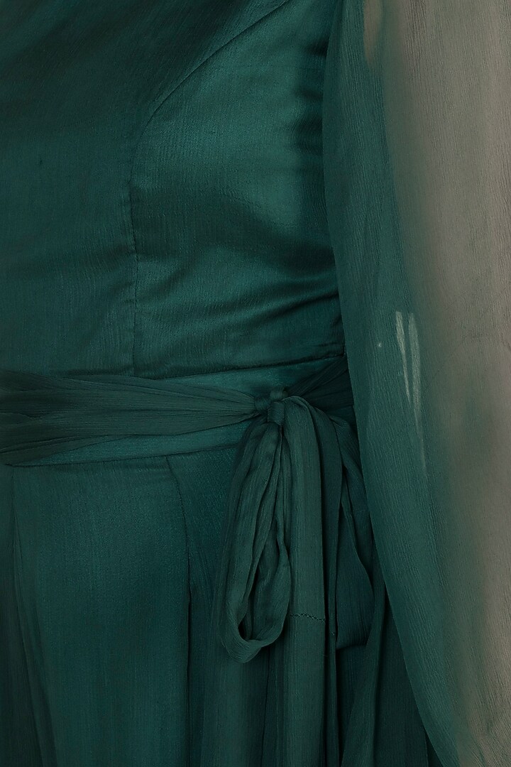 Teal Green One Shoulder Jumpsuit by In my clothes by Shruti S at Pernia's Pop Up Shop