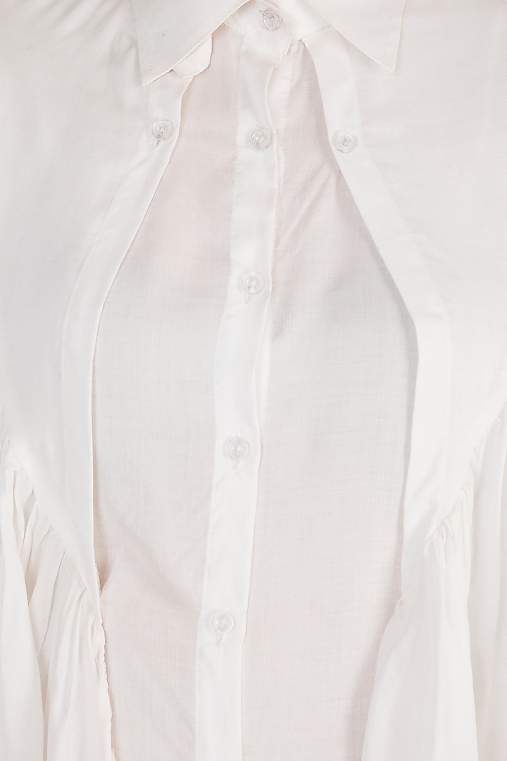 White Ruffled Shirt by In my clothes by Shruti S at Pernia's Pop Up Shop