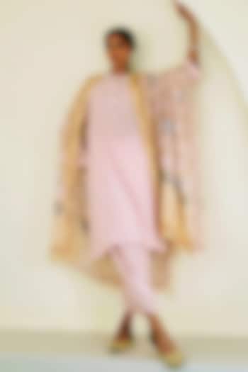 Pink Bemberg Kurta Set by Sage Saga at Pernia's Pop Up Shop