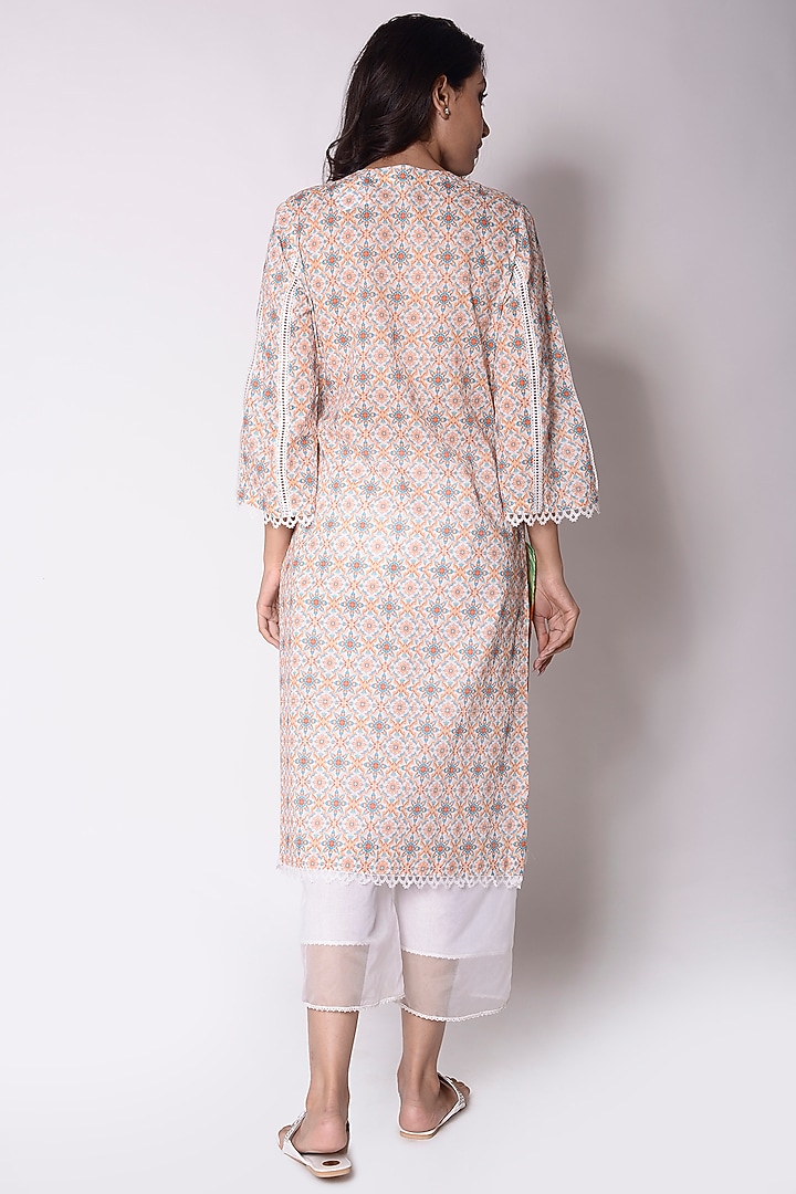 White Palazzo Pants With Lace Edging by Sage Saga at Pernia's Pop Up Shop