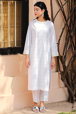 Ivory Screen Printed Tunic by Sage Saga